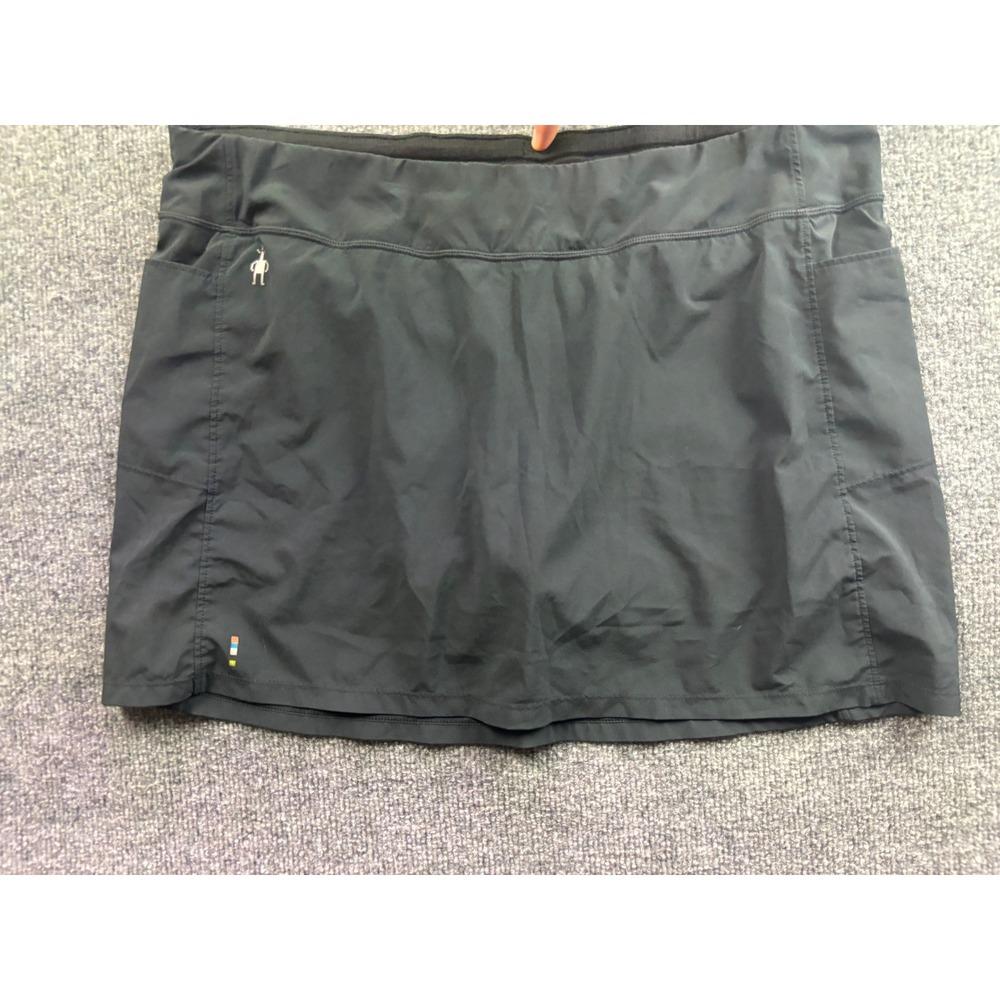 Smartwool Skort Women Large Black Merino Wool Blend Active Athletic 67627